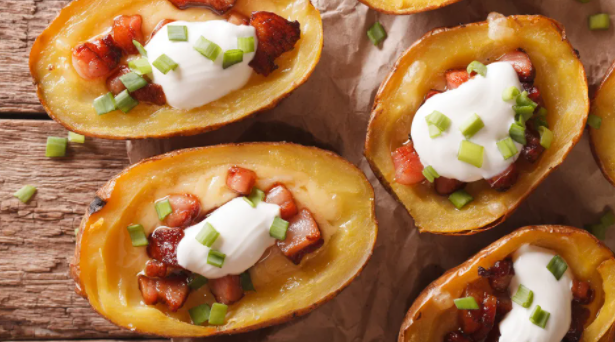 Loaded Green Chile Potato Skins