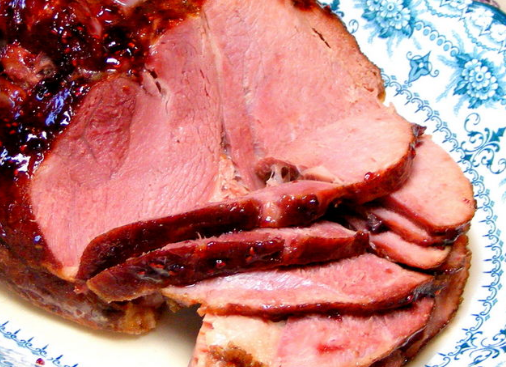 Raspberry and Red Chile Glazed Ham