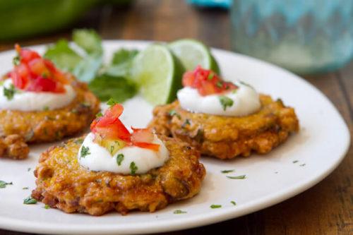 Hatch Chile and Corn Fritters