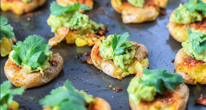Puré de Papas con Guacamole de Chile Verde