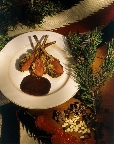 Red Chile Pinon Crusted Lamb Chops Recipe!