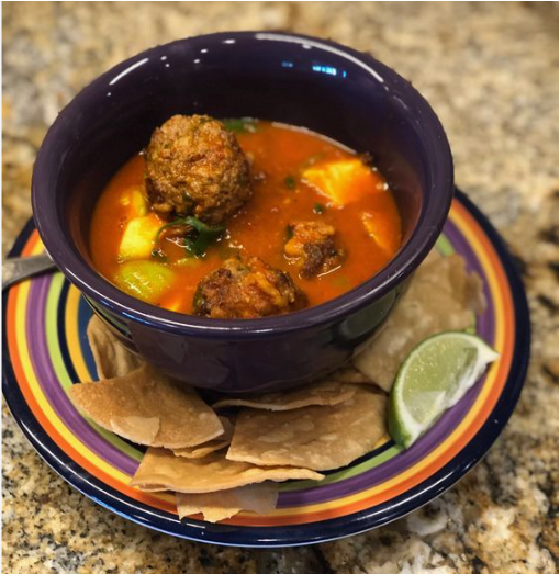 Fresh Red Chile Meatball Soup