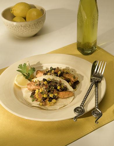 Tacos de salmón salvaje