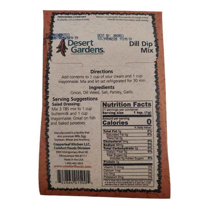 Desert Gardens Dill Dip Mix-#1 Ranked New Mexico Salsa & Chile Powder | Made in New Mexico