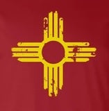 Distressed Red Zia Symbol Tee-#1 Ranked New Mexico Salsa &amp; Chile Powder | Made in New Mexico