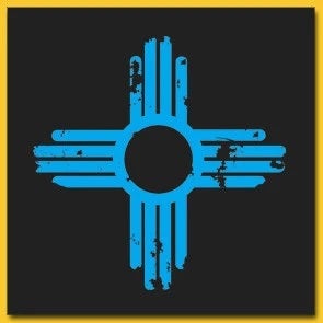 Distressed Zia Symbol Tee-#1 Ranked New Mexico Salsa & Chile Powder | Made in New Mexico