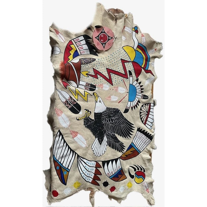 Eagle Antelope Hide Painting by Joseph Toledo-#1 Ranked New Mexico Salsa & Chile Powder | Made in New Mexico