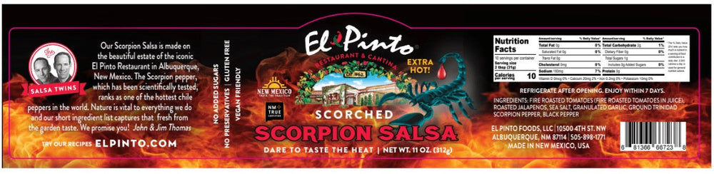 El Pinto Scorched Scorpion Salsa-#1 Ranked New Mexico Salsa &amp; Chile Powder | Made in New Mexico