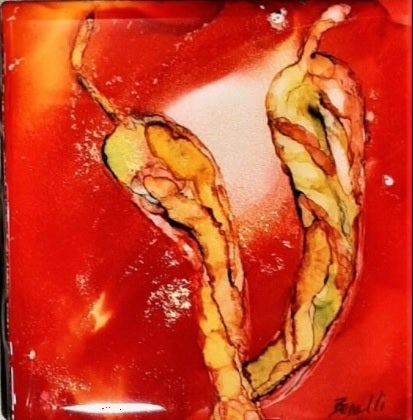 Hand Painted Chile Coasters-#1 Ranked New Mexico Salsa &amp; Chile Powder | Made in New Mexico