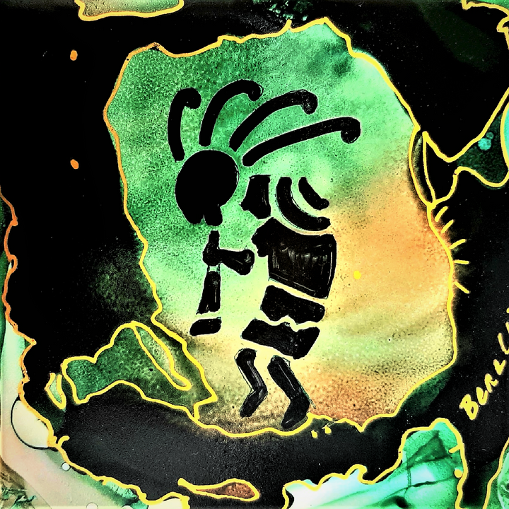 Hand Painted Kokopelli Coasters-#1 Ranked New Mexico Salsa & Chile Powder | Made in New Mexico