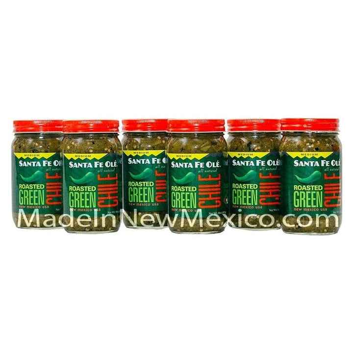 Hatch Green Chile SF Ole Roasted Medium 6 pack-#1 Ranked New Mexico Salsa & Chile Powder | Made in New Mexico