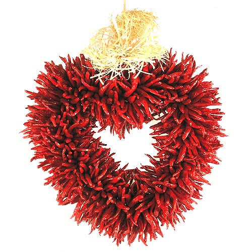 Heart Shaped Chili Pepper Wreath-#1 Ranked New Mexico Salsa &amp; Chile Powder | Made in New Mexico