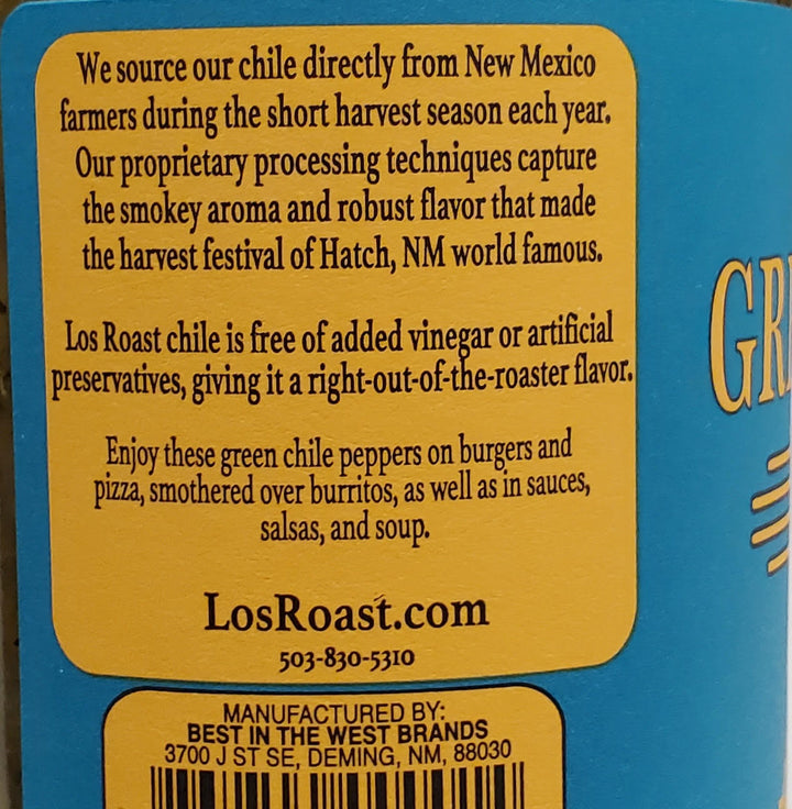 Los Roast medium diced green chile