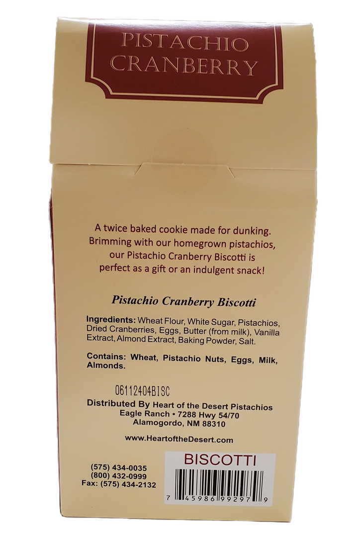 Biscotti de pistacho y arándanos 4 oz