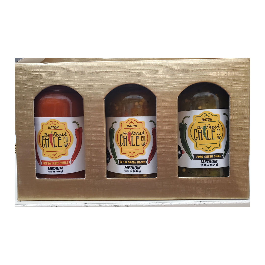 Pure Hatch Chile Sauce 3 Jar Gift Pack-#1 Ranked New Mexico Salsa & Chile Powder | Made in New Mexico