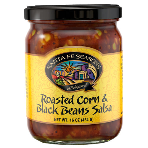 Roasted Corn & Black Beans Salsa Santa Fe Seasons-#1 Ranked New Mexico Salsa & Chile Powder | Made in New Mexico