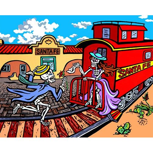 Run Away Train Giclee 50" x 30"-#1 Ranked New Mexico Salsa & Chile Powder | Made in New Mexico