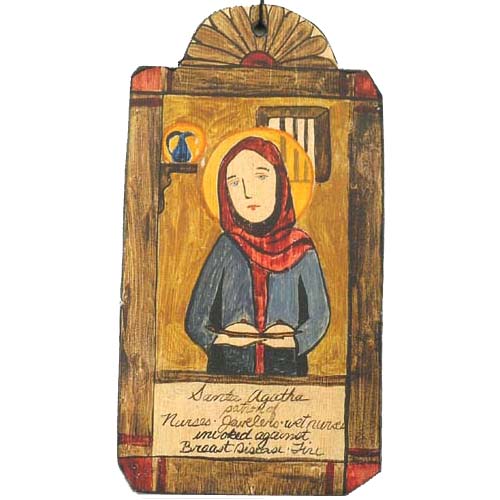 Santa Agatha Retablo Ornament-#1 Ranked New Mexico Salsa & Chile Powder | Made in New Mexico