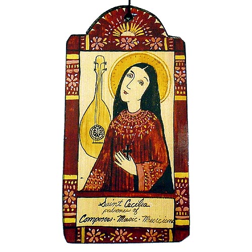 Santa Cecilia Retablo Ornament-#1 Ranked New Mexico Salsa & Chile Powder | Made in New Mexico