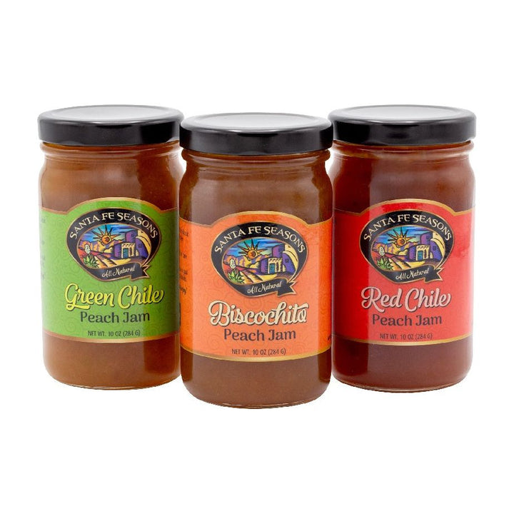 Santa Fe Seasons Peach Jams-#1 Ranked New Mexico Salsa & Chile Powder | Made in New Mexico