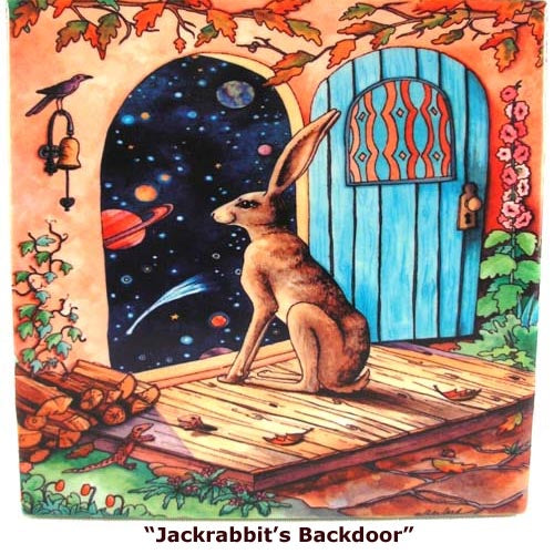 Whimsical Tiles: Jackrabbit's Backdoor Tile-#1 Ranked New Mexico Salsa & Chile Powder | Made in New Mexico