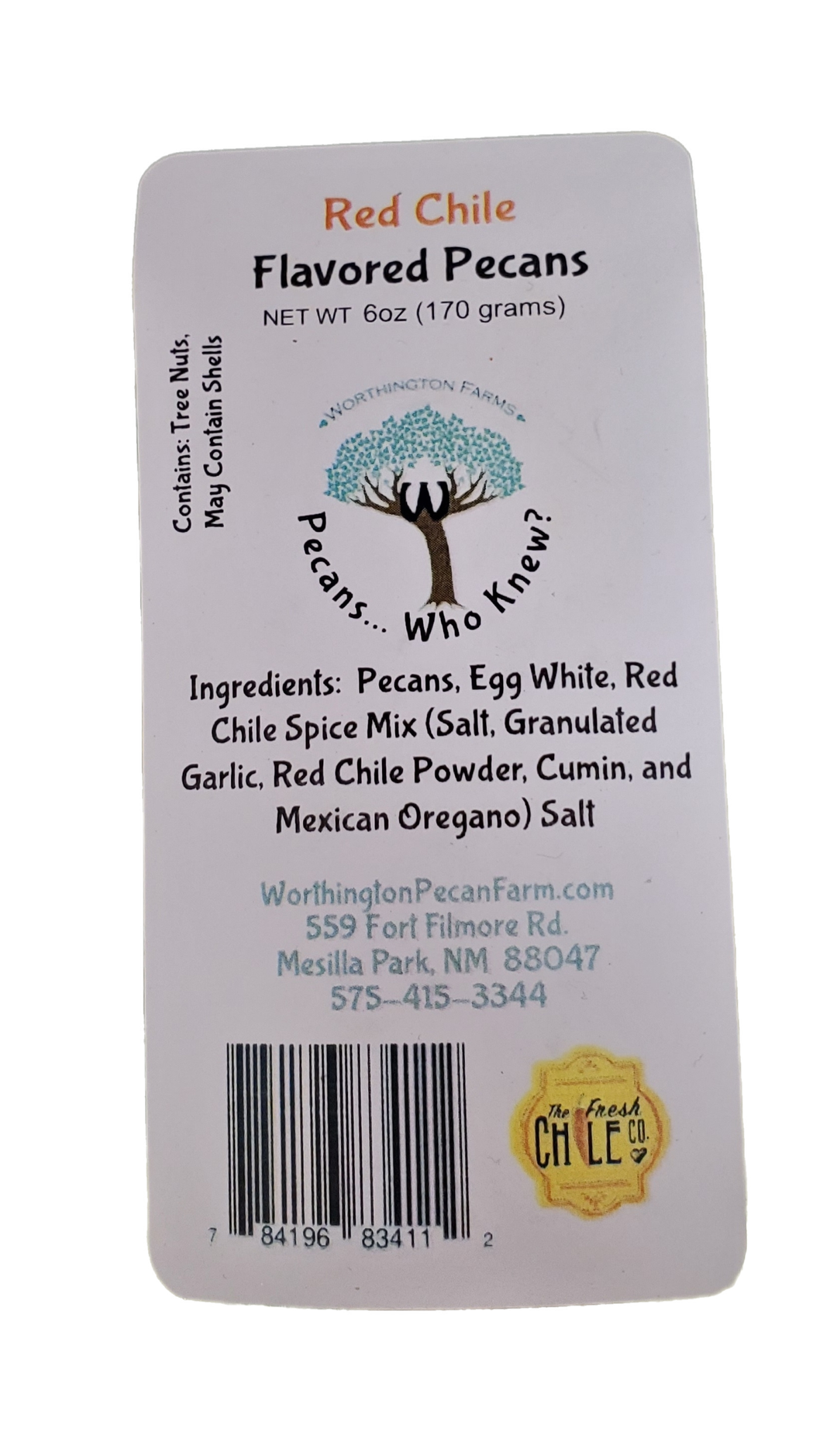 Pecanas con sabor a chile rojo de Worthington Farms, 6 oz