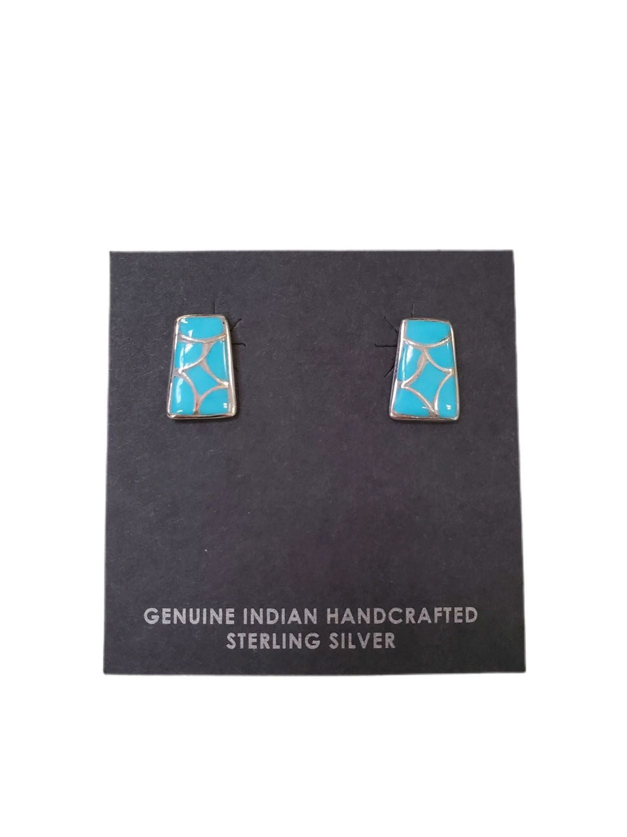 Zuni Rectangle Stud Earring-#1 Ranked New Mexico Salsa &amp; Chile Powder | Made in New Mexico