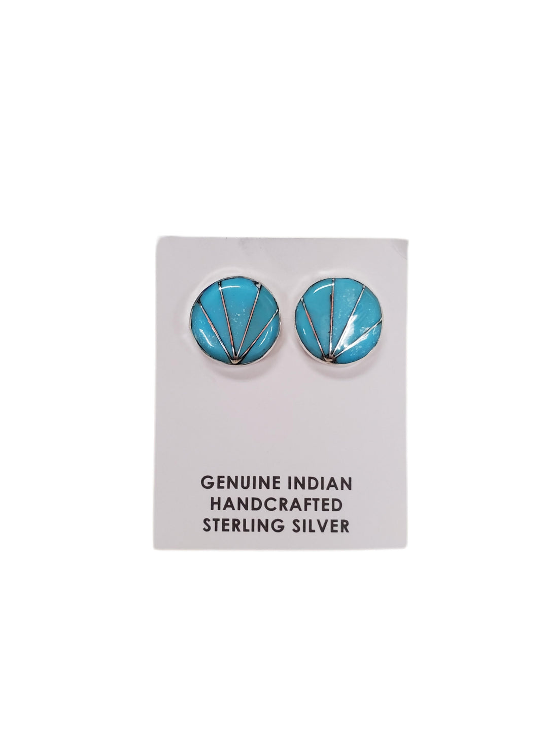 Zuni Turquoise round stud earring-#1 Ranked New Mexico Salsa &amp; Chile Powder | Made in New Mexico