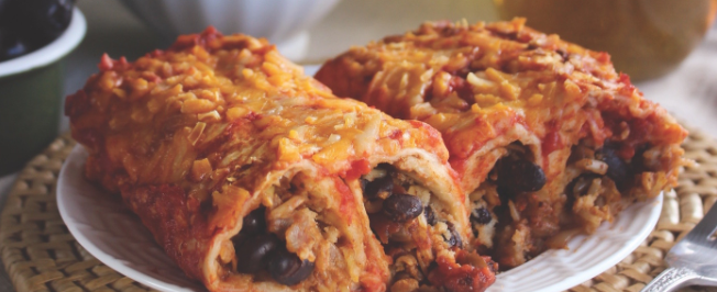 Black Bean, Potato and Hatch Green Chile Enchiladas
