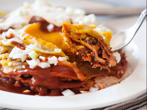 New Mexico Red Chile Stacked Enchiladas