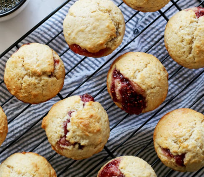 Raspberry Jam Filled Muffins
