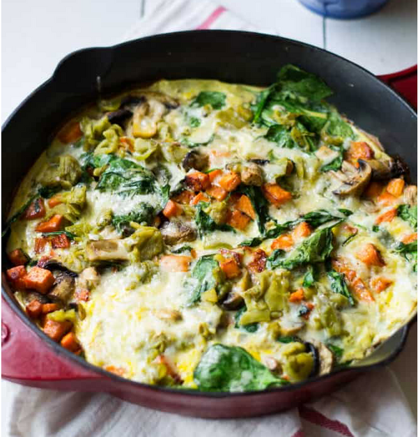 Frittata with Sweet Potatoes and Green Chile