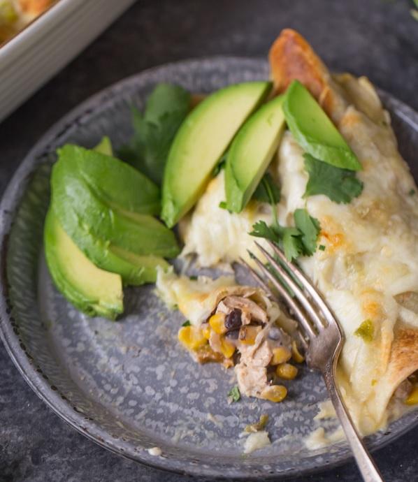 Hatch Green Chile Chicken Enchiladas