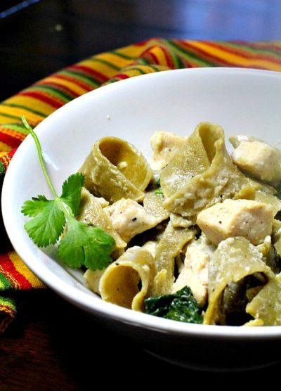 Fettuccine Pasta with Chicken and Hatch Green Chile