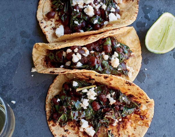 Kale, Black Bean and Red Chile Tacos