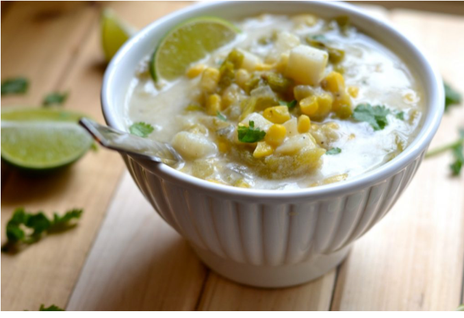 Potato, Green Chile and Corn Chowder