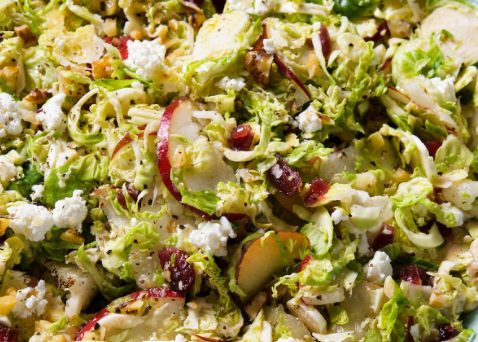 Brussels Sprout Salad with Green Chile Honey Mustard Vinaigrette