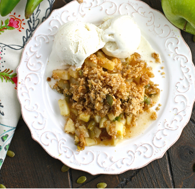 Hatch Green Chile and Apple Crisp