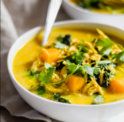 Butternut Squash, Green Chile and Chicken Soup