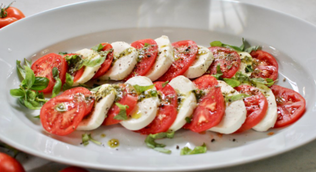 Caprese Salad with Green Chile Pesto