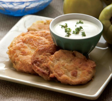 Fried Green Tomatoes with Green Chile Ranch Dressing