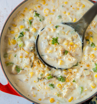 Green Chile, Corn and Chicken Bisque
