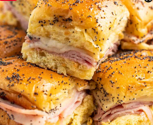 Hatch Green Chile Mustard Ham & Cheese Sliders