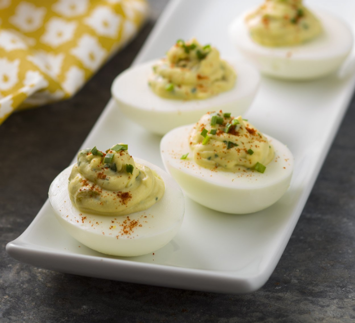 Hatch Green Chile Deviled Eggs