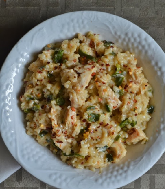 Hatch Green Chile and Chicken Risotto