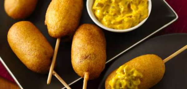 Green Chile Cheddar Corn Dogs