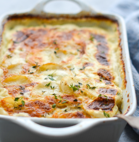 Hatch Green Chile Potatoes Au Gratin