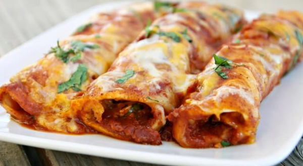 Ground Beef Enchiladas with Red Chile