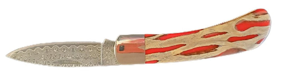 3 Inch Damascus Folding Knife Red Cholla-#1 Ranked New Mexico Salsa &amp; Chile Powder | Made in New Mexico