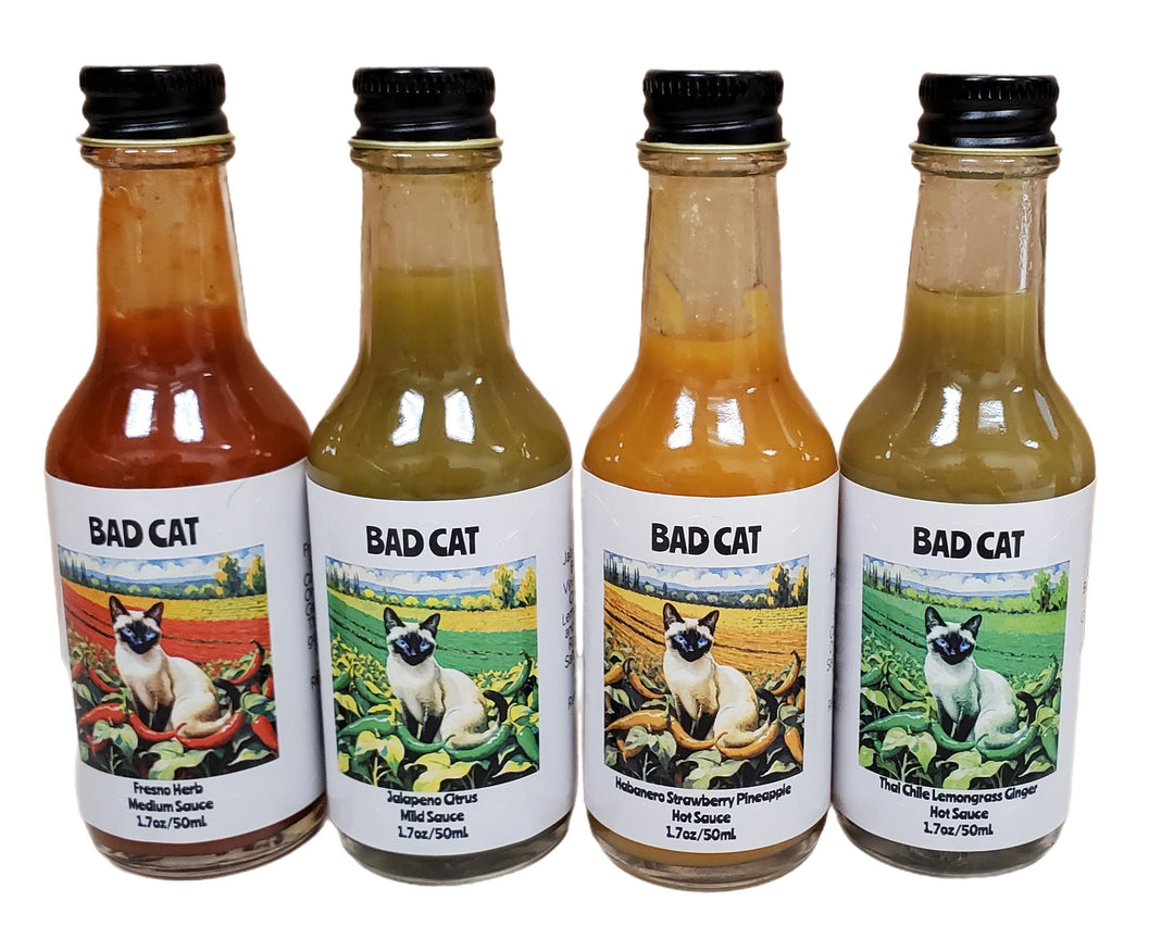 4 Pack Bad Cat  Hot Sauces